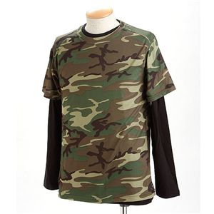 ドライクール ナイス カモフラ半袖 Tシャツ＆ロング Tシャツ2枚 セット（ 迷彩） ウッドランド M - 拡大画像