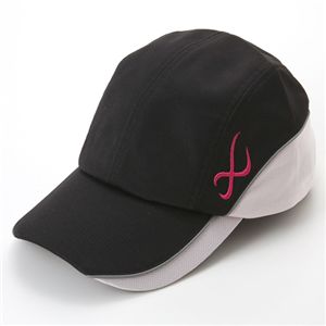 CW-X（シーダブリューエックス） UVカットドレープCAP ブラック×ピンク - 拡大画像