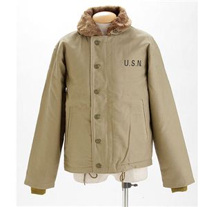 【メンズ】 USタイプN-1 裏ボアデッキジャケット カーキ 40（XL）