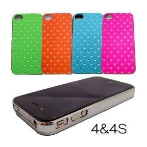 PUストーン付アイフォンケース ピンク