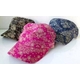 ペイズリーワーク帽　ピンク