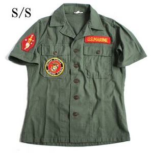 USタイプ OG-107 ファティーグシャツ カスタム MARINE 半袖 15 1/2(L)