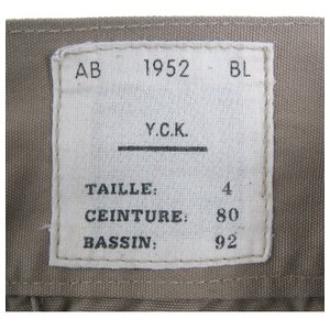 ベルギー軍 1952 Sニッカボッカ復刻番 オリーブ 【 サイズ3 】 84cm ベルギー軍 1952 Sニッカボッカ復刻番 オリーブ 【 サイズ3 】 84cm