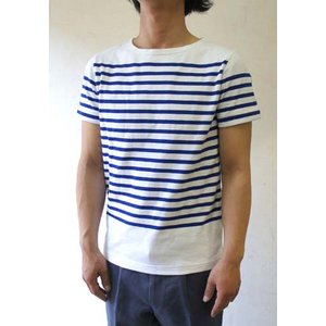 フランスタイプ ボーダーシャツ 半袖 3色 JT043YN ホワイト×ブルー M 【 レプリカ 】  - 拡大画像