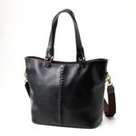 Ａ４サイズ縦横ですっぽり　合成皮革トートバック　BAG007　ブラック