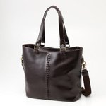 Ａ４サイズ縦横ですっぽり　合成皮革トートバック　BAG007　ブラウン