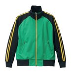 ライン入りジャージ　ラグランスリーブジャケット　CB1995 グリーン/イエロー  XL