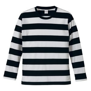 ボールドボーダーロングスリーブ Tシャツ CB5519 ブラック & ホワイト M 商品画像