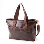 B4が入る合成皮革トートバック　BAG012　ブラウン