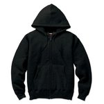 12.5ｏｚヘビーウェイト裏起毛フルジップパーカ　2221　ブラック　XLサイズ