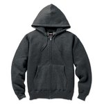 12.5ｏｚヘビーウェイト裏起毛フルジップパーカ　2221　チャコールグレー  Sサイズ