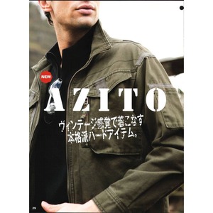 綿バイオ加工ミリタリー風カジュアルワークジャケット  AZ21001  ブラック  LLサイズ