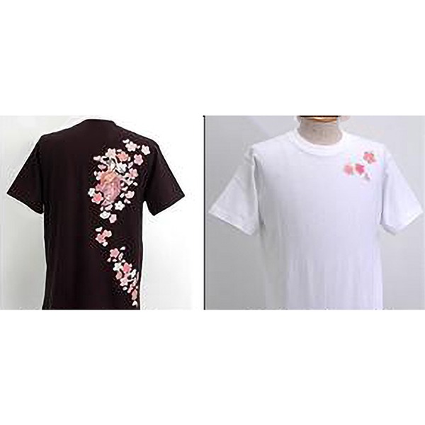 浮き出る立体プリント和柄!幸せの七福神Tシャツ (半袖) 1998・弁財天 黒 L (NP)f00