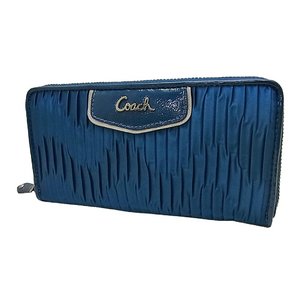 COACH(コーチ)ラウンドジップ長財布 F48115 SV/OC ダークブルー