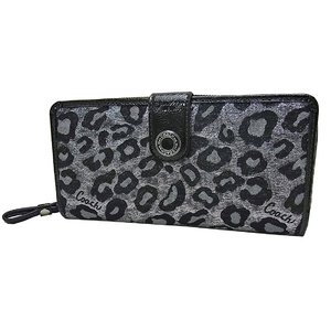 COACH(コーチ)シグネチャーオセロット ラウンドジップ長財布 F48398 SV/GE