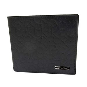 Calvin Klein(カルバンクライン)74285BK 二つ折り財布 ブラック ロゴ型押し