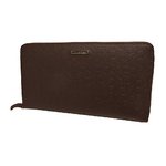 Calvin Klein(カルバンクライン)74287BR ラウンドジップ長財布 ブラウン ロゴ型押し