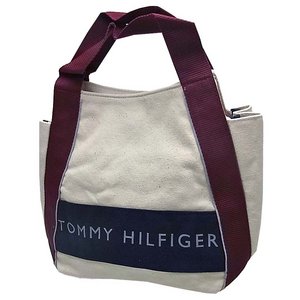 TOMMY HILFIGER(トミーヒルフィガー)ミニショッパー6915124-104 ナチュラル×ネイビー
