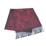 VIVIENNE WESTWOOD（ヴィヴィアンウエストウッド）オーブ柄マフラーF761-003ワイン×ブラック