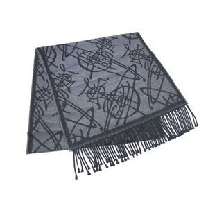 VIVIENNE WESTWOOD（ヴィヴィアンウエストウッド）オーブ柄マフラーF761-004グレー×ブラック