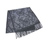 VIVIENNE WESTWOOD（ヴィヴィアンウエストウッド）オーブ柄マフラーF761-004グレー×ブラック