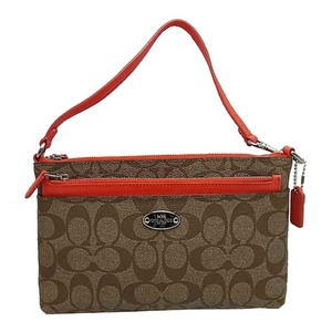 COACH (コーチ) F52619 SKHCO シグネチャーハンドバッグ ポーチ付き