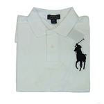 POLO RALPH LAUREN 323550814007 WL BIG PONY POLO BOY'S WHITE／BLACK