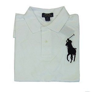 POLO RALPH LAUREN 323550814007 WXL BIG PONY POLO BOY'S WHITE／BLACK