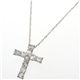 純プラチナ 計0.5ctダイヤモンドクロスペンダント（十字架ネックレス）約42cm - 縮小画像2