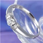 プラチナ0.2ctダイヤリング デザインリング（PT900指輪）185187 7号