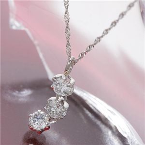 オールプラチナスリーストーンダイヤモンドペンダント/ネックレス 商品画像