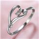 ピンクダイヤリング 指輪 ハーフハートリング 17号 - 縮小画像1