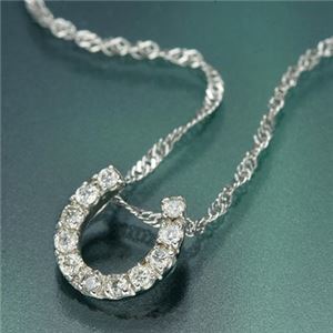 K18WG馬蹄ダイヤモンドペンダント/ネックレス 商品画像