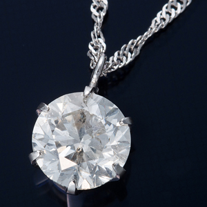純プラチナ 1ctダイヤモンドペンダント/ネックレス スクリューチェーン 商品画像