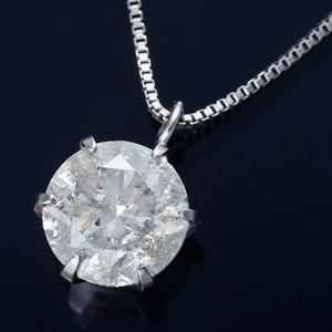 純プラチナ 1ctダイヤモンドペンダント/ネックレス ベネチアンチェーン 商品画像