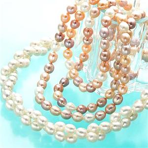 池蝶真珠　ロングネックレス ホワイト - 拡大画像