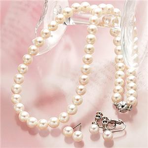 アコヤ本真珠7-7.5mmネックレス＆イヤリングセット - 拡大画像