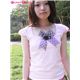 リボン付きパフスリーブTシャツ ピンク - 縮小画像1