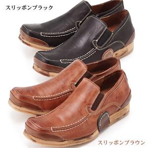 BOTCH　サンドイッチラバーソール　レザーシューズ　2683 スリッポン ブラック 40（25.0cm） - 拡大画像