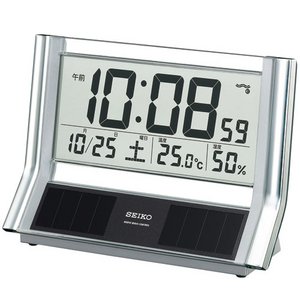 SEIKO CLOCK(セイコークロック) デジタル表示 ソーラー電波置き時計 SQ690S - 拡大画像