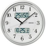 セイコークロック 自動点灯クロック デジタル表示つき電波壁掛け時計KX357W
