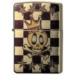 ジッポー(ZIPPO) SKULLCHECK スカルチェック 2ASPG-CKSKL ブラウン/ゴールド
