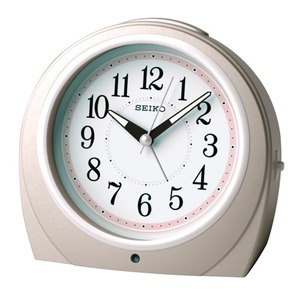 SEIKO CLOCK(セイコークロック) 目覚まし時計 自動点灯タイプ KR888P 薄ピンク - 拡大画像