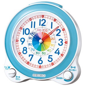 SEIKO CLOCK(セイコークロック) 目覚まし時計 知育時計 KR887L 薄ブルー - 拡大画像