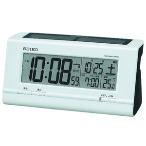 SEIKO CLOCK(セイコークロック) 電波デジタル時計 ハイブリッドソーラー SQ766W ホワイト - 拡大画像