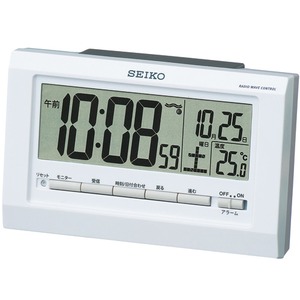SEIKO CLOCK(セイコークロック) 電波デジタル時計 ライト付き(アラーム連動) SQ755W - 拡大画像