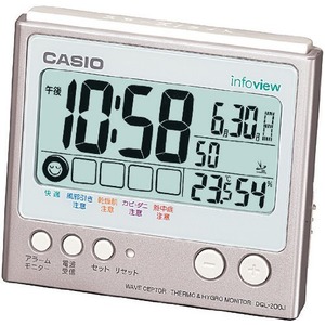 CASIO（カシオ） 電波時計 デスクトップクロック 生活環境お知らせクロック DQL-200J-8JF　シルバー - 拡大画像