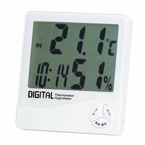 EMPEX（エンペックス） デジタル温湿度計(時計/カレンダー付) TD-8140 - 拡大画像