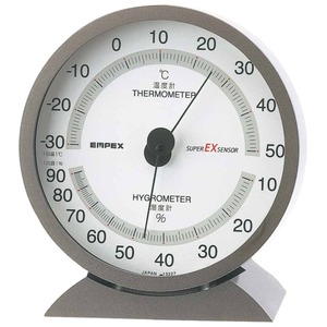 EMPEX（エンペックス） スーパーEX高品質温・湿度計 EX-2717 メタリックグレー - 拡大画像