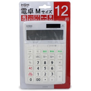 保土ヶ谷電子販売 セミディスク電卓Mサイズ HDC-04T-WH - 拡大画像